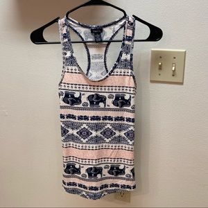 Rue 21 elephant design razor back tank